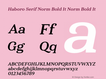 Haboro Serif Norm Bold It