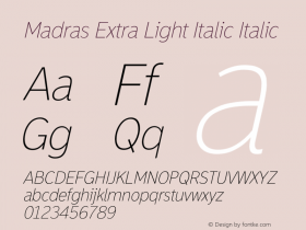 Madras Extra Light Italic
