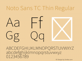 Noto Sans TC Thin