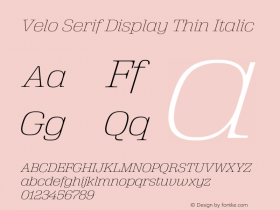 Velo Serif Display Thin