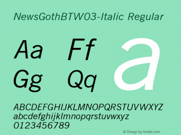 NewsGothBT-Italic