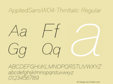 AppliedSans-ThinItalic