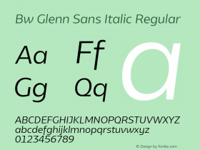 Bw Glenn Sans Italic