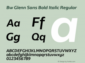 Bw Glenn Sans Bold Italic