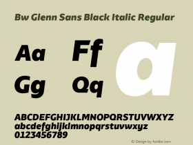 Bw Glenn Sans Black Italic