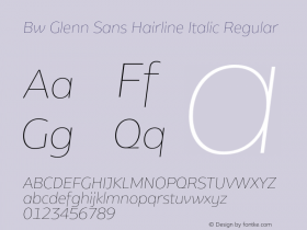 Bw Glenn Sans Hairline Italic