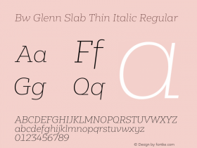 Bw Glenn Slab Thin Italic