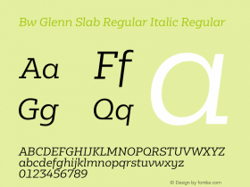 Bw Glenn Slab Regular Italic