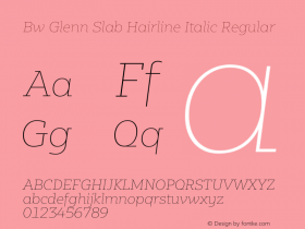 Bw Glenn Slab Hairline Italic