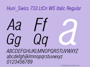 Huni_Swiss 733 LtCn WS Italic