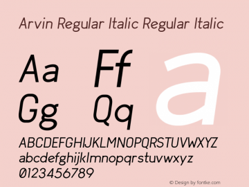 Arvin Regular Italic