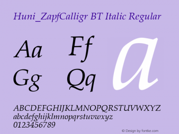 Huni_ZapfCalligr BT Italic