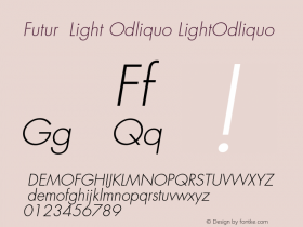 Futura Light Oblique