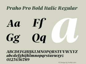 Praho Pro Bold Italic