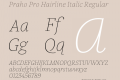 Praho Pro Hairline Italic