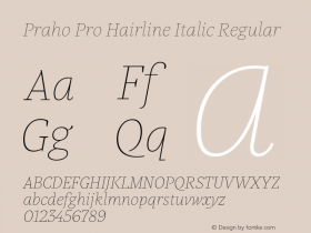 Praho Pro Hairline Italic