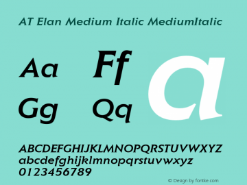 AT Elan Medium Italic