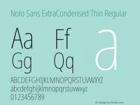 Noto Sans ExtraCondensed Thin