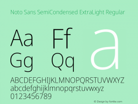 Noto Sans SemiCondensed ExtraLight