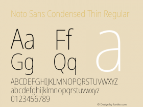 Noto Sans Condensed Thin