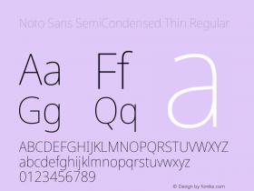 Noto Sans SemiCondensed Thin