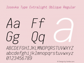 Iosevka Type Extralight Oblique