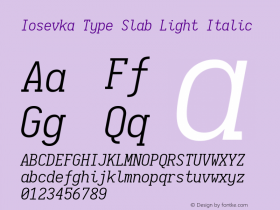 Iosevka Type Slab Light