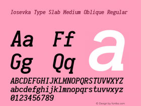 Iosevka Type Slab Medium Oblique