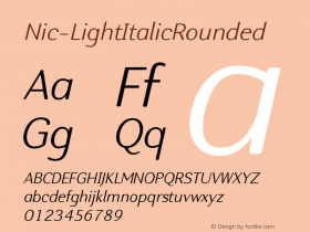 Nic-LightItalicRounded