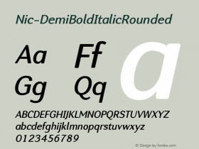 Nic-DemiBoldItalicRounded