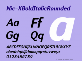 Nic-XBoldItalicRounded