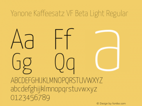 Yanone Kaffeesatz VF Beta Light