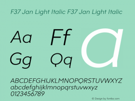 F37 Jan Light Italic
