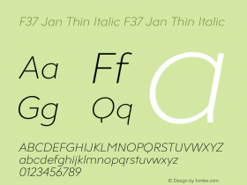 F37 Jan Thin Italic