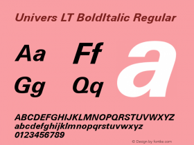 Univers LT BoldItalic