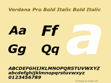 Verdana Pro Bold Italic