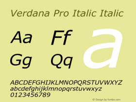 Verdana Pro Italic