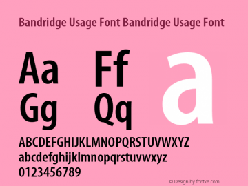 Bandridge Usage Font