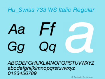 Hu_Swiss 733 WS Italic