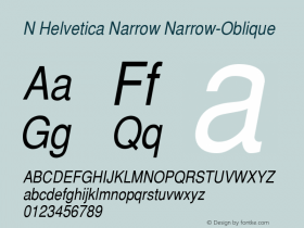 N Helvetica Narrow