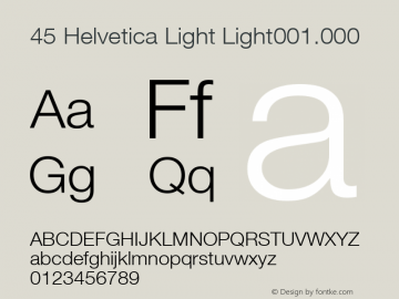 45 Helvetica Light
