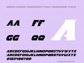 Indigo Demon Condensed Italic