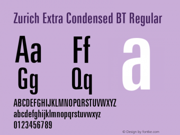 Zurich Extra Condensed BT