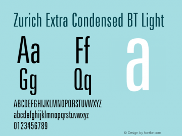 Zurich Extra Condensed BT