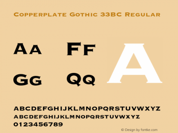 Copperplate Gothic 33BC