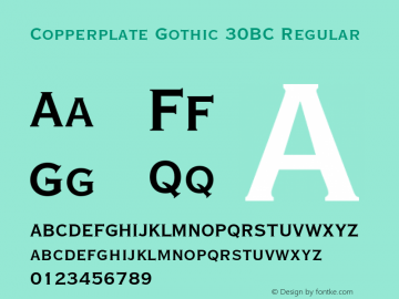 Copperplate Gothic 30BC