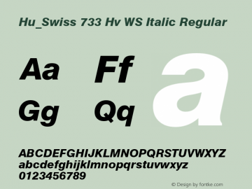 Hu_Swiss 733 Hv WS Italic