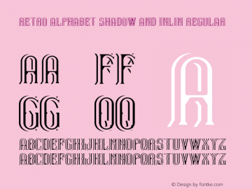 Retro Alphabet Shadow And Inlin