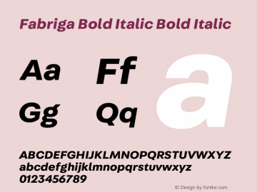 Fabriga Bold Italic