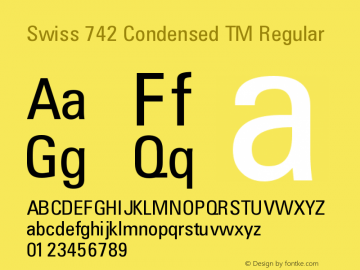 Swiss 742 Condensed TM